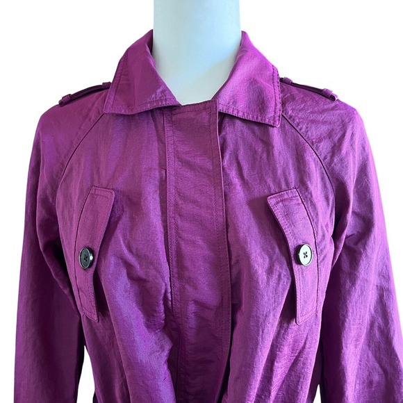 NWT: Armani Exchange Women's XS Purple Trench Coat (M526) - Picture 4 of 11